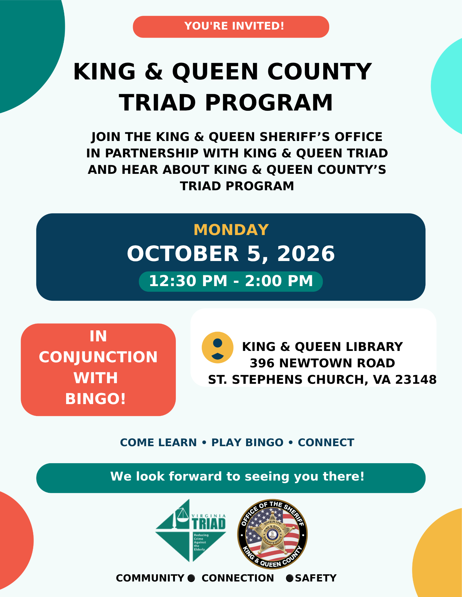 TRIAD BINGO FLYER
